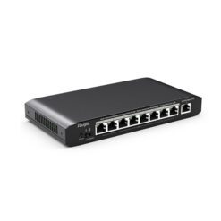 (RG-ES109G-LP-L) Ruijie Unmanaged Switch, 9 10/100/1000BASE-T ports, external AC-DC power adaptor, support PoE/ PoE+, PoE power budget: 54W