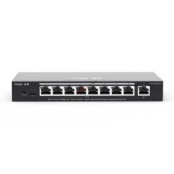 (RG-ES209GC-P) Ruijie 9-Port Gigabit Smart POE Switch, 9 Gigabit RJ45 Ports including 8 PoE/POE+ Ports,120W PoE power budget, Desktop Steel Case