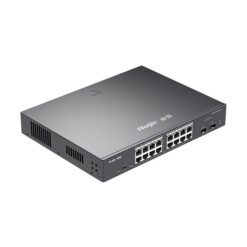 (RG-ES218GC-P) Ruijie 18-Port Gigabit Smart POE Switch, 16 Gigabit RJ45 Ports including 16 POE/POE+ Ports, 2 SFP Slots, 240W PoE power budget,13-inch Rack-mountable Steel Case