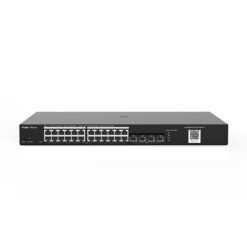 (RG-NBS3100-24GT4SFP-P) Ruijie 24-Port Gigabit L2 Managed POE Switch, 24 Gigabit RJ45 POE/POE+ Ports, 4 SFP Slots, 370W PoE power budget, 19-inch Rack-mountable Stell Case