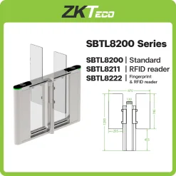 SBTL8200/8211/8222 ZKteco SBTL8200 Series เครื่องกั้นคนเข้า-ออก