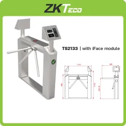TS2133 Zkteco เครื่องกั้นคน พร้อมโมดูลการติดตั้ง Turnstile และ Face reader