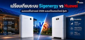 เปรียบเทียบระบบ Sigenergy vs Huawei แบตเตอรี่โซล่าเซลล์ 2569 แบรนด์ไหนตอบโจทย์ คุ้มค่า